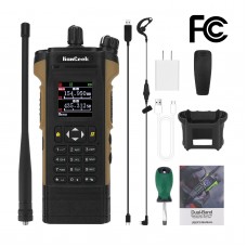 HAMGEEK APX-8000 12W VHF UHF Walkie Talkie Dual Band Radio (Brown) w/ Programming Cable + Earphone