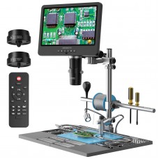 Andonstar AD249SM-Plus Trinocular HDMI Digital Microscope with 10-inch Screen + Extension Base for PCB Repair