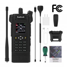 HAMGEEK APX-8000 12W Dual Band Radio VHF UHF Walkie Talkie Black w/ Handheld Mic + Programming Cable