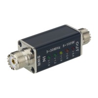 3-30MHz 5-100W SWR Meter Shortwave SWR Power Meter PWR SWR Meter with 5 LED Indicator Lights