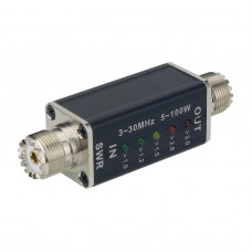 3-30MHz 5-100W SWR Meter Shortwave SWR Power Meter PWR SWR Meter with 5 LED Indicator Lights