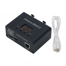 ARTNET to DMX512 Controller 2-Port Mini Ethernet to DMX Adapter 1024-Channel 5V DC500mA Ethernet Converter