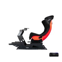 CONSPIT GT-Lite Sim Racing Simulator Cockpit (w/ M-DVF Vibration Module and Upgraded Pro Red Seat)