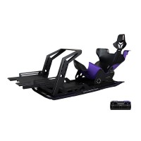 CONSPIT FP-Lite Racing Simulator Cockpit Stand (with Vibration Module) + Purple Seat + Headrest