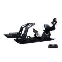 CONSPIT FP-Lite Racing Simulator Cockpit Stand (with Vibration Module) + White Seat + Headrest