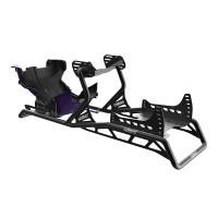 CONSPIT FP-Pro White Formula Racing Rig Sim Racing Cockpit + F1 Purple Seat for Fanatec Logitech