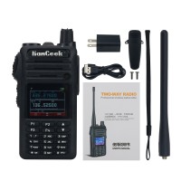 HamGeek DP4600 10W 199CH VHF UHF Radio Walkie Talkie Handheld Transceiver w/ LED Display Flashlight