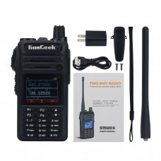 HamGeek DP4600 10W 199CH VHF UHF Radio Walkie Talkie Handheld Transceiver w/ LED Display Flashlight