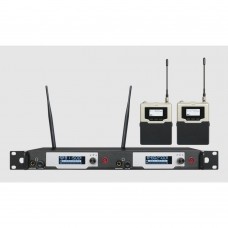 9400 Mono UHF IEM System Wireless In Ear Monitor System (Transmitter + 2 Silver & Black Receivers)