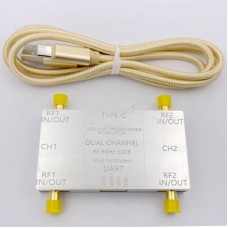 LF-8GHz Dual Channel RF Attenuator Module 60dB 50ohms with SMA Female Connector +  Type-C Cable