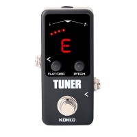 KOKKO Tuner Pedal Mini Tuning Pedal Guitar Pedal with True Bypass Adjustable Flats and Fine Tuning