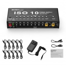 MOSKYAudio ISO10 Independent 10-Channel Guitar Effects Pedal Power Supply 10 Isolated DC Outputs