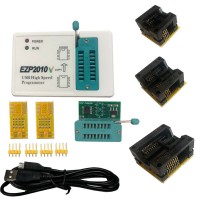 EZP2010V High Speed SPI FLASH Drive-free Programmer 24/25/93BIOS Programming Offline Copying + 3 SOP8 Bases + 1.8V Adapter Base