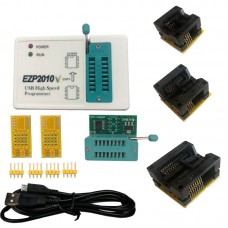 EZP2010V High Speed SPI FLASH Drive-free Programmer 24/25/93BIOS Programming Offline Copying + 3 SOP8 Bases + 1.8V Adapter Base