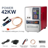 811H 42KW Industrial Dual Function Spot Welder with S-73B (25mm^2) Integrated Welding Pen for 18650/21700/32650 Batteries