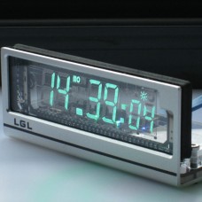 VCK0658AL VFD Clock Vacuum Fluorescent Display WiFi Clock USB Power Supply with Frosted Aluminum and Acrylic Shell