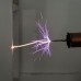 YSKJ-49 Mini Portable Handheld Tesla Coil 180W Artificial Lightning Generator Arc Gun (White Shell + Golden Coil)