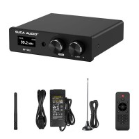 SUCA AUDIO DF-502 50W+50W BT5.1 Bluetooth Amplifier Home Hifi Power Amp FM Radio with LED Screen