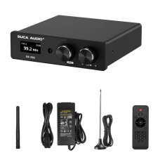 SUCA AUDIO DF-502 50W+50W BT5.1 Bluetooth Amplifier Home Hifi Power Amp FM Radio with LED Screen