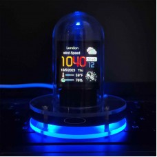 GHG01 Pseudo Glow Tube Clock Alarm Clock Desktop Ornament Supports Automatic Updates via Wifi