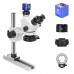 HY-5100-HG7045 7-50X Slide-rail Base Microscope Stand Digital Camera Stereo Trinocular Lens for Cellphone Repair Soldering Tools