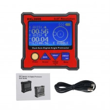 DXL360S Dual Axis Digital Angle Protractor Magnetic Mini Inclinometer Angle Finder 0.01° Resolution