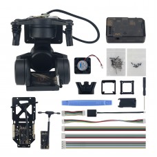 C-20T 3-Axis FPV Gimbal PTZ + USB Debugging Module for DJI O3 + Headtraker Wireless Module Kit for Moonlight