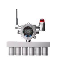 6-in-1 4G Wireless Fixed Gas Detector Alarm (Combustible Gas/O2/NH3/H2S/CO/CO2) for Industrial Use