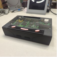 3D Printed Mini Game Console Saturn Game Console with 2 Lights (3 Pink Buttons) for SAROO HDLoader