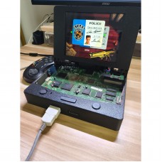 Saturn Slim Combo Game Console (Black) with 8" 4:3 LCD Screen and Hifi Stereo Speakers for SS Games