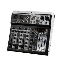 KP4 Professional 4-Channel Multifunctional Audio Mixer Built-in 16 Digital Effector 48V Phantom Power Supply