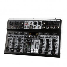 KP8 Professional 8-Channel Multifunctional Audio Mixer Built-in 16 Digital Effector 48V Phantom Power Supply