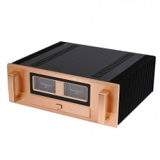 Class AB 300W+300W HiFi High Power Audio Power Amplifier Yellow VU Meter Pure Rear Stage Replacement for Accuphase E405