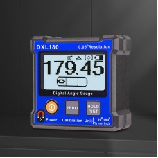 DXL180 Digital Angle Gauge Support Angle/Slope/Inches/MM/M Reading 0.05° Resolution 128x64 LCD Screen