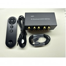 HiFi Bi-directional Lossless Audio Signal Switch Stereo RCA 4-IN 1-OUT/1-IN 4-OUT Support Remote Control