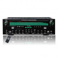 SR-3800 1000W 220V Bluetooth Amplifier 5.1CH Karaoke Digital Surround Power Amplifier (Green Screen)