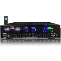 AV-555BT 5 Home Amplifier Amplifier Bluetooth Hifi Stereo Karaoke Audio Amp w/ 400W+400W Peak Power