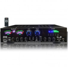 AV-555BT 5 Home Amplifier Amplifier Bluetooth Hifi Stereo Karaoke Audio Amp w/ 400W+400W Peak Power