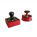 Red GUOHETEC Stamp-shaped Morse Key Telegraph Key Set Comes with Solid Wood Gift Box & Key Caps