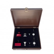 Red GUOHETEC Stamp-shaped Morse Key Telegraph Key Set Comes with Solid Wood Gift Box & Key Caps