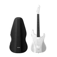 AG01 Smart Guitar Painless Guitar (White Guitar + Backpack + Microphone) with Detachable Fretboard