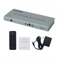 4K 2x3 Video Wall Controller with 1 HDMI Input 6 Outputs Audio Output for LCD TV Stores Shows Events