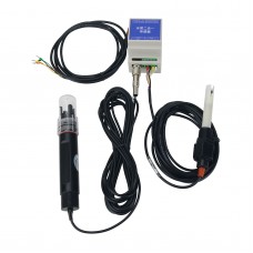 3-in-1 Rail Mount PH EC Temp Meter PH EC Meter Plastic Electrode RS485 for Agriculture Aquaculture