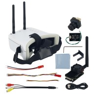 5.8G 2000mW Wireless Video Transmission System FPV TX RX 3 Inch FPV Goggles and 1200TVL Camera