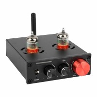 BX1 Hifi Bluetooth Tube Preamplifier Tube Preamp (Black) w/ GE5654W Tubes for Amps & Active Speakers