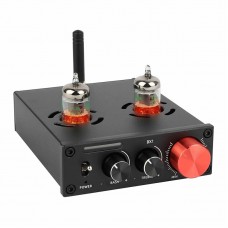 BX1 Hifi Bluetooth Tube Preamplifier Tube Preamp (Black) w/ GE5654W Tubes for Amps & Active Speakers