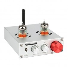 BX1 Hifi Bluetooth Tube Preamplifier Tube Preamp (Silver) w/ GE5654W Tubes for Amps Active Speakers