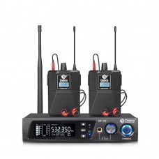 ER-102 Professional Wireless IEM System Bluetooth5.0 UHF 510MHz-580MHz In Ear Monitoring System with 2 Receiver