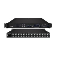 3394C-V3 24-IN-1 Mux Scrambling QAM Modulator 24 Port Tuner DVBS2 Input to IP and RF Output with Scrambling 16 Carriers