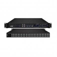 3394C-V3 24-IN-1 Mux Scrambling QAM Modulator 24 Port Tuner DVBS2 Input to IP and RF Output with Scrambling 16 Carriers